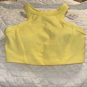 NWT Ribbed Nulu High-Neck Yoga Bra Lululemon Athletica Yellow (washed cypress) 6